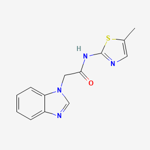 molecular formula C13H12N4OS B2744392 2-(1H-1,3-benzodiazol-1-yl)-N-(5-methyl-1,3-thiazol-2-yl)acetamide CAS No. 1235107-61-5