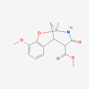 molecular formula C15H17NO5 B2744421 methyl 10-methoxy-2-methyl-4-oxo-3,4,5,6-tetrahydro-2H-2,6-methano-1,3-benzoxazocine-5-carboxylate CAS No. 354158-59-1