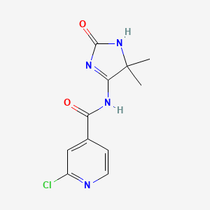 molecular formula C11H11ClN4O2 B2744424 2-chloro-N-(5,5-dimethyl-2-oxo-2,5-dihydro-1H-imidazol-4-yl)pyridine-4-carboxamide CAS No. 1384728-18-0