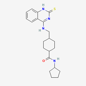 molecular formula C21H28N4OS B2744441 N-cyclopentyl-4-{[(2-sulfanylidene-1,2-dihydroquinazolin-4-yl)amino]methyl}cyclohexane-1-carboxamide CAS No. 689266-02-2