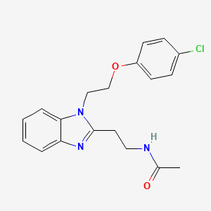 molecular formula C19H20ClN3O2 B2744449 N-(2-{1-[2-(4-chlorophenoxy)ethyl]-1H-1,3-benzodiazol-2-yl}ethyl)acetamide CAS No. 696600-23-4