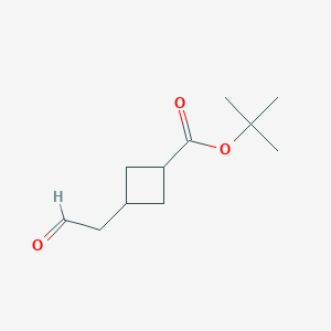 molecular formula C11H18O3 B2744464 tert-Butyl 3-(2-oxoethyl)cyclobutane-1-carboxylate CAS No. 2225147-28-2