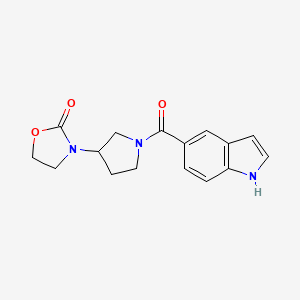 molecular formula C16H17N3O3 B2744478 3-[1-(1H-indole-5-carbonyl)pyrrolidin-3-yl]-1,3-oxazolidin-2-one CAS No. 2310157-35-6