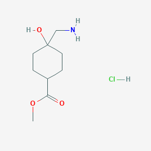molecular formula C9H18ClNO3 B2744480 Methyl 4-(aminomethyl)-4-hydroxycyclohexane-1-carboxylate hydrochloride CAS No. 1417636-30-6