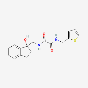molecular formula C17H18N2O3S B2744511 N-[(1-hydroxy-2,3-dihydro-1H-inden-1-yl)methyl]-N'-[(thiophen-2-yl)methyl]ethanediamide CAS No. 1351594-71-2
