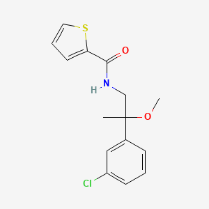 molecular formula C15H16ClNO2S B2744529 N-[2-(3-chlorophenyl)-2-methoxypropyl]thiophene-2-carboxamide CAS No. 1795420-59-5