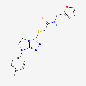 N-(furan-2-ylmethyl)-2-((7-(p-tolyl)-6,7-dihydro-5H-imidazo[2,1-c][1,2,4]triazol-3-yl)thio)acetamide
