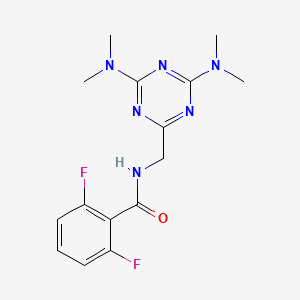 molecular formula C15H18F2N6O B2744576 N-((4,6-bis(dimethylamino)-1,3,5-triazin-2-yl)methyl)-2,6-difluorobenzamide CAS No. 2034271-68-4