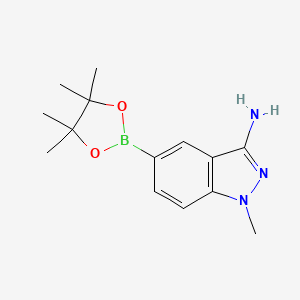 molecular formula C14H20BN3O2 B2744582 1-Methyl-5-(4,4,5,5-tetramethyl-1,3,2-dioxaborolan-2-yl)-1h-indazol-3-amine CAS No. 1220220-18-7