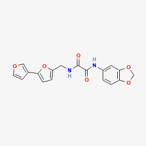 molecular formula C18H14N2O6 B2744588 N'-(2H-1,3-benzodioxol-5-yl)-N-({[2,3'-bifuran]-5-yl}methyl)ethanediamide CAS No. 2034250-95-6