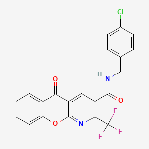 B2744591 N-(4-chlorobenzyl)-5-oxo-2-(trifluoromethyl)-5H-chromeno[2,3-b]pyridine-3-carboxamide CAS No. 241126-97-6