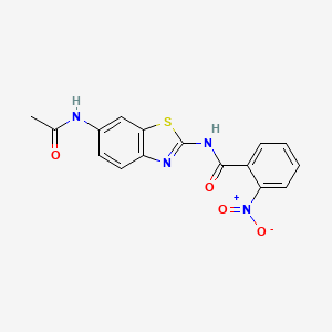 molecular formula C16H12N4O4S B2744618 N-(6-acetamido-1,3-benzothiazol-2-yl)-2-nitrobenzamide CAS No. 391217-99-5