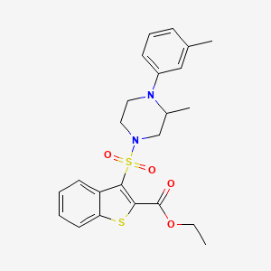B2744626 Ethyl 3-{[3-methyl-4-(3-methylphenyl)piperazin-1-yl]sulfonyl}-1-benzothiophene-2-carboxylate CAS No. 932354-31-9