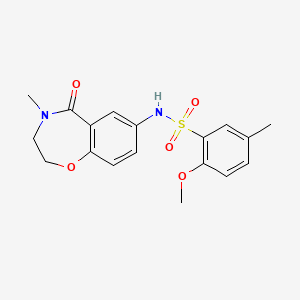 2-methoxy-5-methyl-N-(4-methyl-5-oxo-2,3,4,5-tetrahydrobenzo[f][1,4]oxazepin-7-yl)benzenesulfonamide