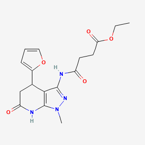 ethyl 4-((4-(furan-2-yl)-1-methyl-6-oxo-4,5,6,7-tetrahydro-1H-pyrazolo[3,4-b]pyridin-3-yl)amino)-4-oxobutanoate