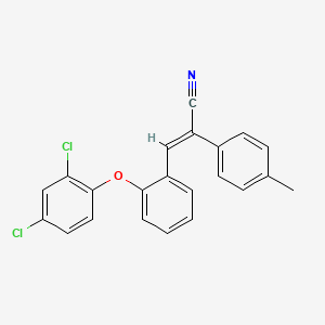 (E)-3-[2-(2,4-dichlorophenoxy)phenyl]-2-(4-methylphenyl)prop-2-enenitrile