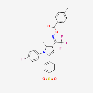 [(Z)-[2,2,2-trifluoro-1-[1-(4-fluorophenyl)-2-methyl-5-(4-methylsulfonylphenyl)pyrrol-3-yl]ethylidene]amino] 4-methylbenzoate