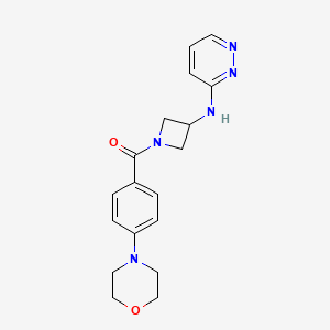molecular formula C18H21N5O2 B2744642 N-{1-[4-(morpholin-4-yl)benzoyl]azetidin-3-yl}pyridazin-3-amine CAS No. 2097918-08-4