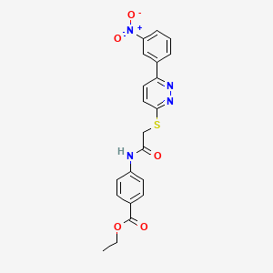 Ethyl 4-(2-((6-(3-nitrophenyl)pyridazin-3-yl)thio)acetamido)benzoate