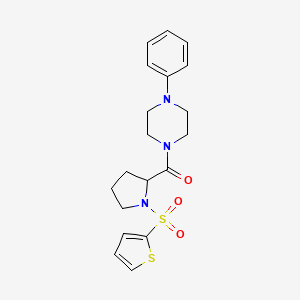 (4-Phenylpiperazin-1-yl)(1-(thiophen-2-ylsulfonyl)pyrrolidin-2-yl)methanone