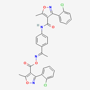 (E)-(1-{4-[3-(2-chlorophenyl)-5-methyl-1,2-oxazole-4-amido]phenyl}ethylidene)amino 3-(2-chlorophenyl)-5-methyl-1,2-oxazole-4-carboxylate