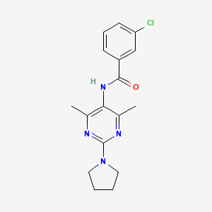3-chloro-N-(4,6-dimethyl-2-(pyrrolidin-1-yl)pyrimidin-5-yl)benzamide