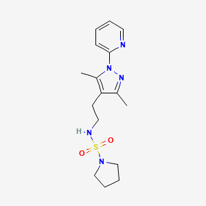 N-(2-(3,5-dimethyl-1-(pyridin-2-yl)-1H-pyrazol-4-yl)ethyl)pyrrolidine-1-sulfonamide