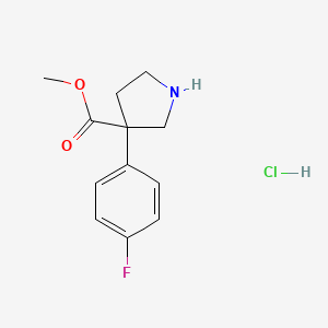 Methyl 3-(4-fluorophenyl)pyrrolidine-3-carboxylate;hydrochloride
