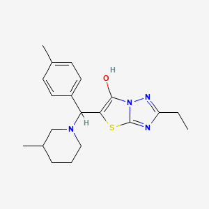 molecular formula C20H26N4OS B2744677 2-Ethyl-5-((3-methylpiperidin-1-yl)(p-tolyl)methyl)thiazolo[3,2-b][1,2,4]triazol-6-ol CAS No. 898361-65-4