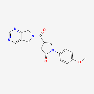 4-(6,7-dihydro-5H-pyrrolo[3,4-d]pyrimidine-6-carbonyl)-1-(4-methoxyphenyl)pyrrolidin-2-one