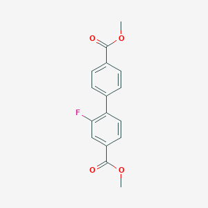 molecular formula C16H13FO4 B2744680 Methyl 3-fluoro-4-[4-(methoxycarbonyl)phenyl]benzoate CAS No. 1155408-24-4