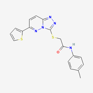 2-((6-(thiophen-2-yl)-[1,2,4]triazolo[4,3-b]pyridazin-3-yl)thio)-N-(p-tolyl)acetamide