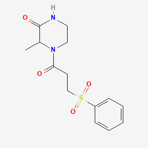 3-Methyl-4-(3-(phenylsulfonyl)propanoyl)piperazin-2-one