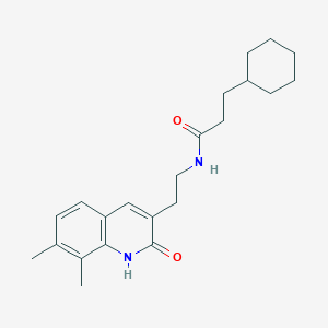 3-cyclohexyl-N-(2-(7,8-dimethyl-2-oxo-1,2-dihydroquinolin-3-yl)ethyl)propanamide