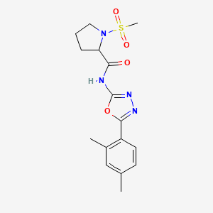 N-(5-(2,4-dimethylphenyl)-1,3,4-oxadiazol-2-yl)-1-(methylsulfonyl)pyrrolidine-2-carboxamide