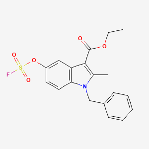 molecular formula C19H18FNO5S B2744703 Ethyl 1-benzyl-5-fluorosulfonyloxy-2-methylindole-3-carboxylate CAS No. 2411277-57-9