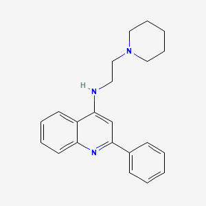 molecular formula C22H25N3 B2744707 2-phenyl-N-(2-piperidin-1-ylethyl)quinolin-4-amine CAS No. 853310-63-1
