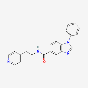 molecular formula C21H18N4O B2744710 1-phenyl-N-(2-(pyridin-4-yl)ethyl)-1H-benzo[d]imidazole-5-carboxamide CAS No. 1203420-01-2