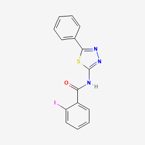 molecular formula C15H10IN3OS B2744716 2-iodo-N-(5-phenyl-1,3,4-thiadiazol-2-yl)benzamide CAS No. 342590-84-5