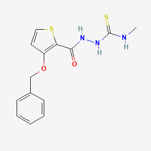 molecular formula C14H15N3O2S2 B2744717 2-{[3-(benzyloxy)-2-thienyl]carbonyl}-N-methyl-1-hydrazinecarbothioamide CAS No. 343375-84-8