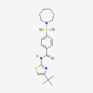 molecular formula C20H27N3O3S2 B2744723 4-(azepan-1-ylsulfonyl)-N-(4-(tert-butyl)thiazol-2-yl)benzamide CAS No. 867041-39-2