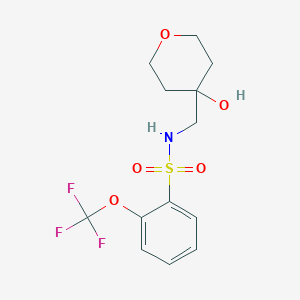 molecular formula C13H16F3NO5S B2744726 N-[(4-hydroxyoxan-4-yl)methyl]-2-(trifluoromethoxy)benzene-1-sulfonamide CAS No. 1798489-50-5