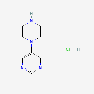 molecular formula C8H13ClN4 B2744732 5-(Piperazin-1-yl)pyrimidine hydrochloride CAS No. 1429056-39-2; 202135-70-4; 634468-92-1