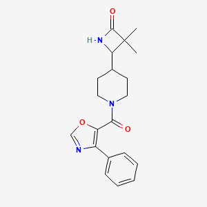 3,3-Dimethyl-4-[1-(4-phenyl-1,3-oxazole-5-carbonyl)piperidin-4-yl]azetidin-2-one