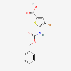 molecular formula C13H10BrNO4S B2744741 4-Bromo-5-(phenylmethoxycarbonylamino)thiophene-2-carboxylic acid CAS No. 2287273-81-6