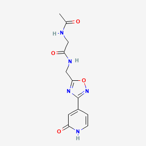 2-acetamido-N-((3-(2-oxo-1,2-dihydropyridin-4-yl)-1,2,4-oxadiazol-5-yl)methyl)acetamide