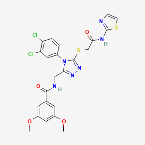 N-((4-(3,4-dichlorophenyl)-5-((2-oxo-2-(thiazol-2-ylamino)ethyl)thio)-4H-1,2,4-triazol-3-yl)methyl)-3,5-dimethoxybenzamide