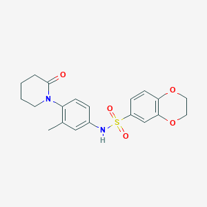 molecular formula C20H22N2O5S B2744762 N-[3-methyl-4-(2-oxopiperidin-1-yl)phenyl]-2,3-dihydro-1,4-benzodioxine-6-sulfonamide CAS No. 941873-74-1