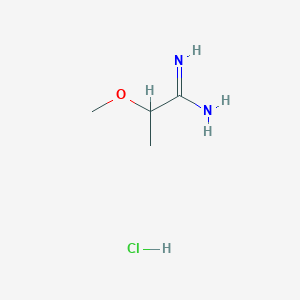 molecular formula C4H11ClN2O B2744764 2-Methoxypropanimidamide hydrochloride CAS No. 3191-79-5