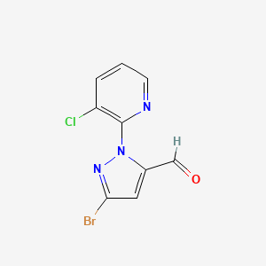 molecular formula C9H5BrClN3O B2744770 5-Bromo-2-(3-chloropyridin-2-yl)pyrazole-3-carbaldehyde CAS No. 1072138-63-6